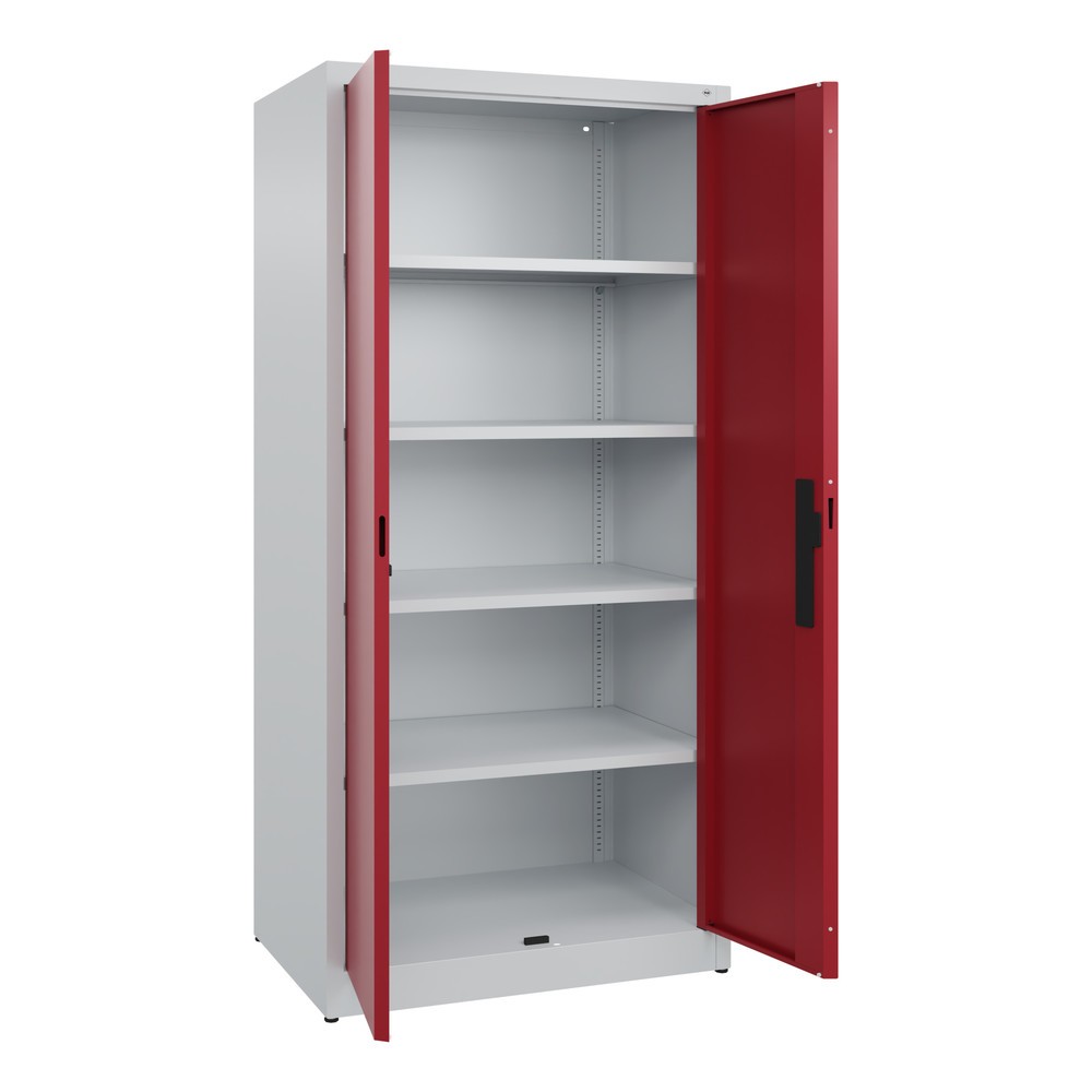 Produktabbildung Nr. 4: Draaideurkast C+P, 5 OH, hxbxd 1950 x 930 x 600 mm, robijnrood, lichtgrijs