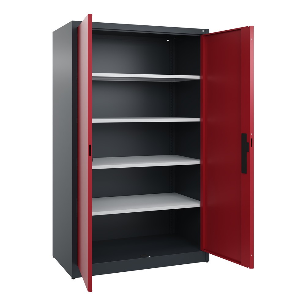 Produktabbildung Nr. 4: Draaideurkast C+P, 5 OH, hxbxd 1950 x 1.200 x 600 mm, antracietgrijs, robijnrood