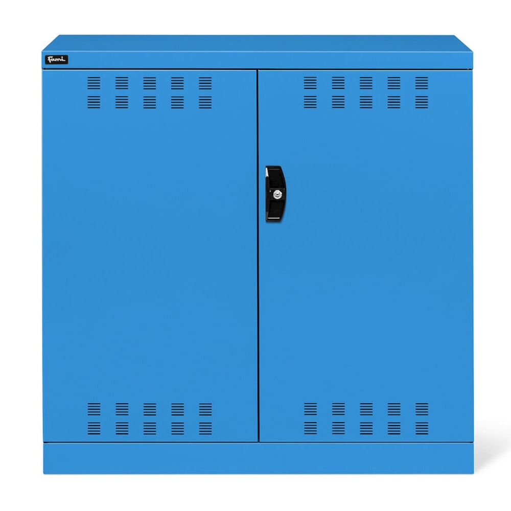 Produktabbildung Nr. 2: Draaideurkast Fami PERFOM, 2 legborden, geperforeerde draaideuren, hxbxd 1.000 x 1.023 x 555 mm, lichtblauw