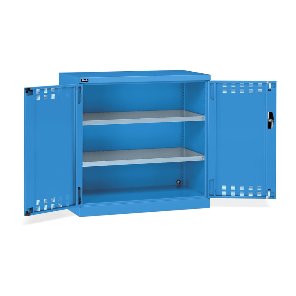 Produktabbildung Nr. 3: Draaideurkast Fami PERFOM, 2 legborden, geperforeerde draaideuren, hxbxd 1.000 x 1.023 x 555 mm, lichtblauw
