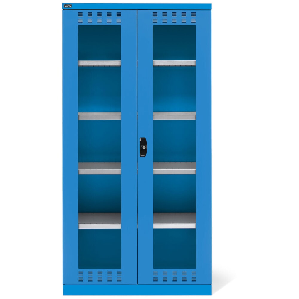 Produktabbildung Nr. 3: Draaideurkast Fami PERFOM met 4 legborden en kijkvensters, hxbxd 2.000 x 1.023 x 726 mm, lichtblauw