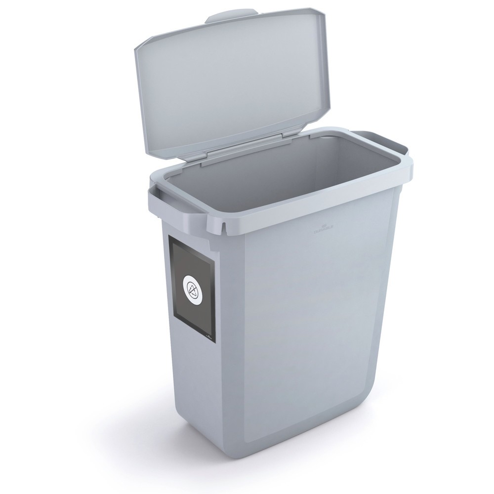 Productafbeelding nr. 7: DURABLE Abfallbehälter DURABIN® 60L mit Klappdeckel + Info-Rahmen DURAFRAME®, grau