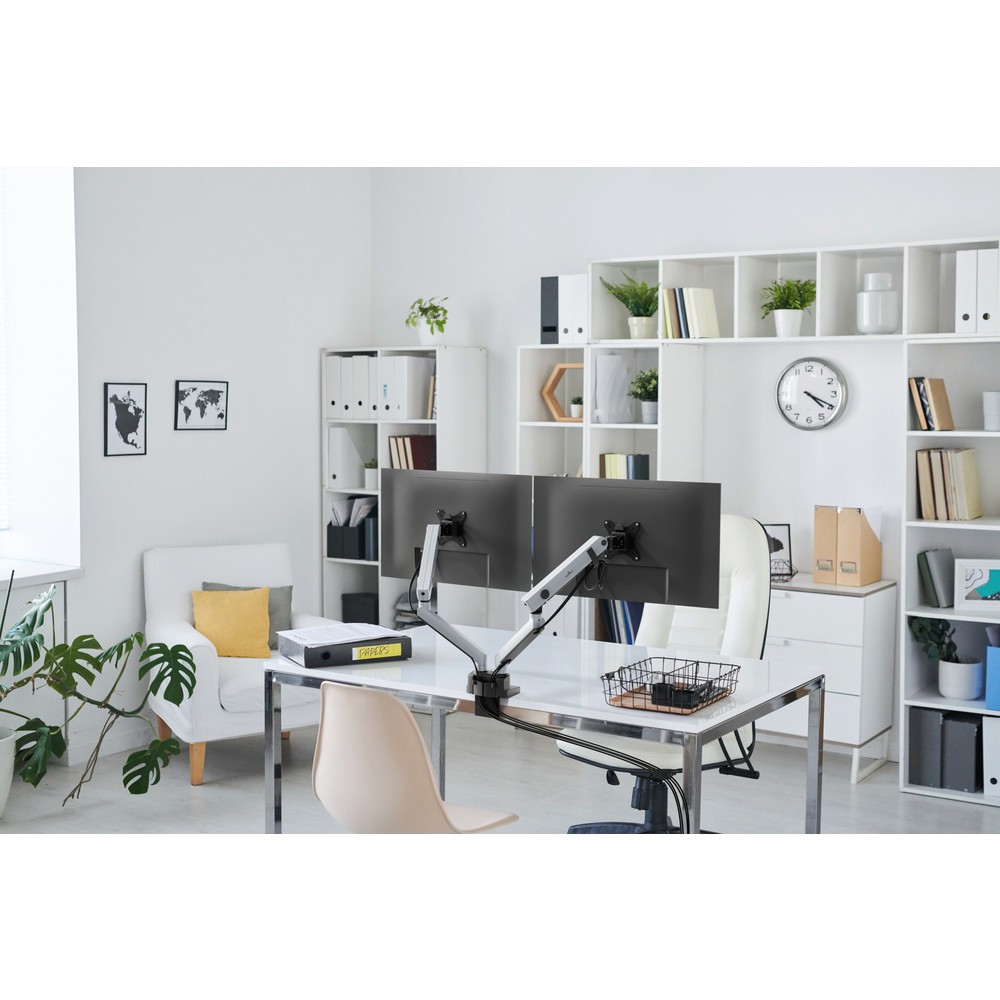 Productafbeelding nr. 2: DURABLE monitorhouder SELECT PLUS met arm voor 2 monitoren, tafelbevestiging.