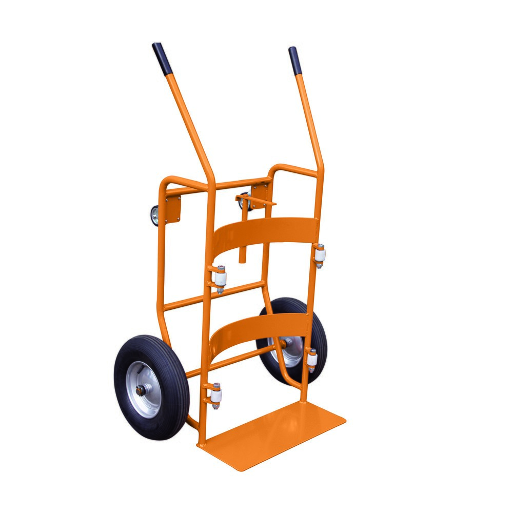 Produktabbildung Nr. 1: Eichinger® Diable basculeur de fût à pneus gonflables et 2 roues supplémentaires, orangé pur