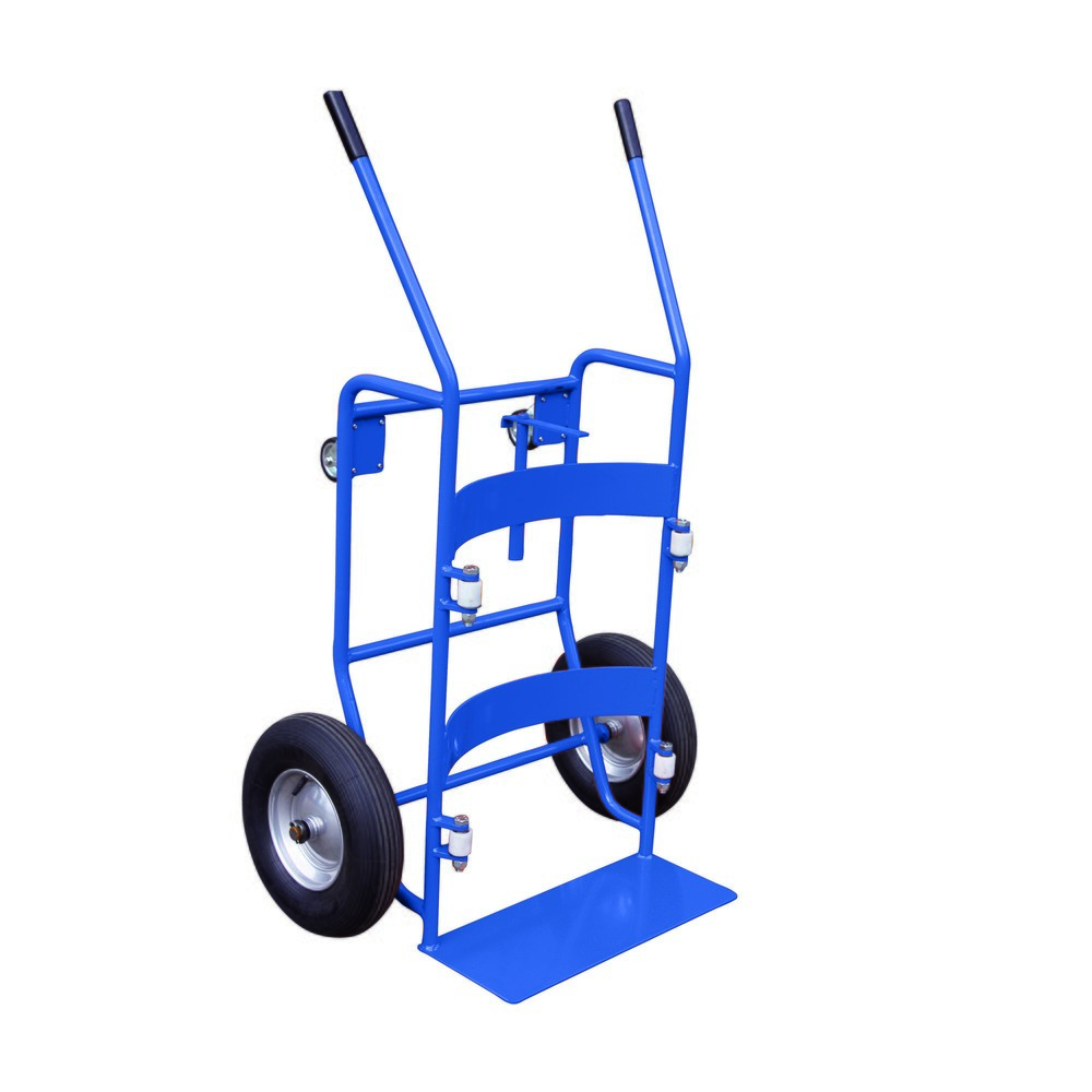 Produktabbildung Nr. 1: Eichinger® Diable basculeur de fût à pneus gonflables et 2 roues supplémentaires, bleu gentiane