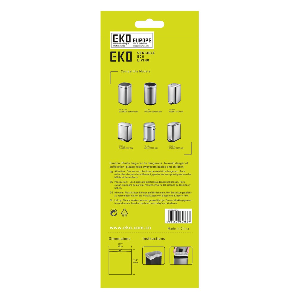 Produktabbildung Nr. 3: EKO Sacs poubelle, blanc, 15 litres, 420 pcs/UV