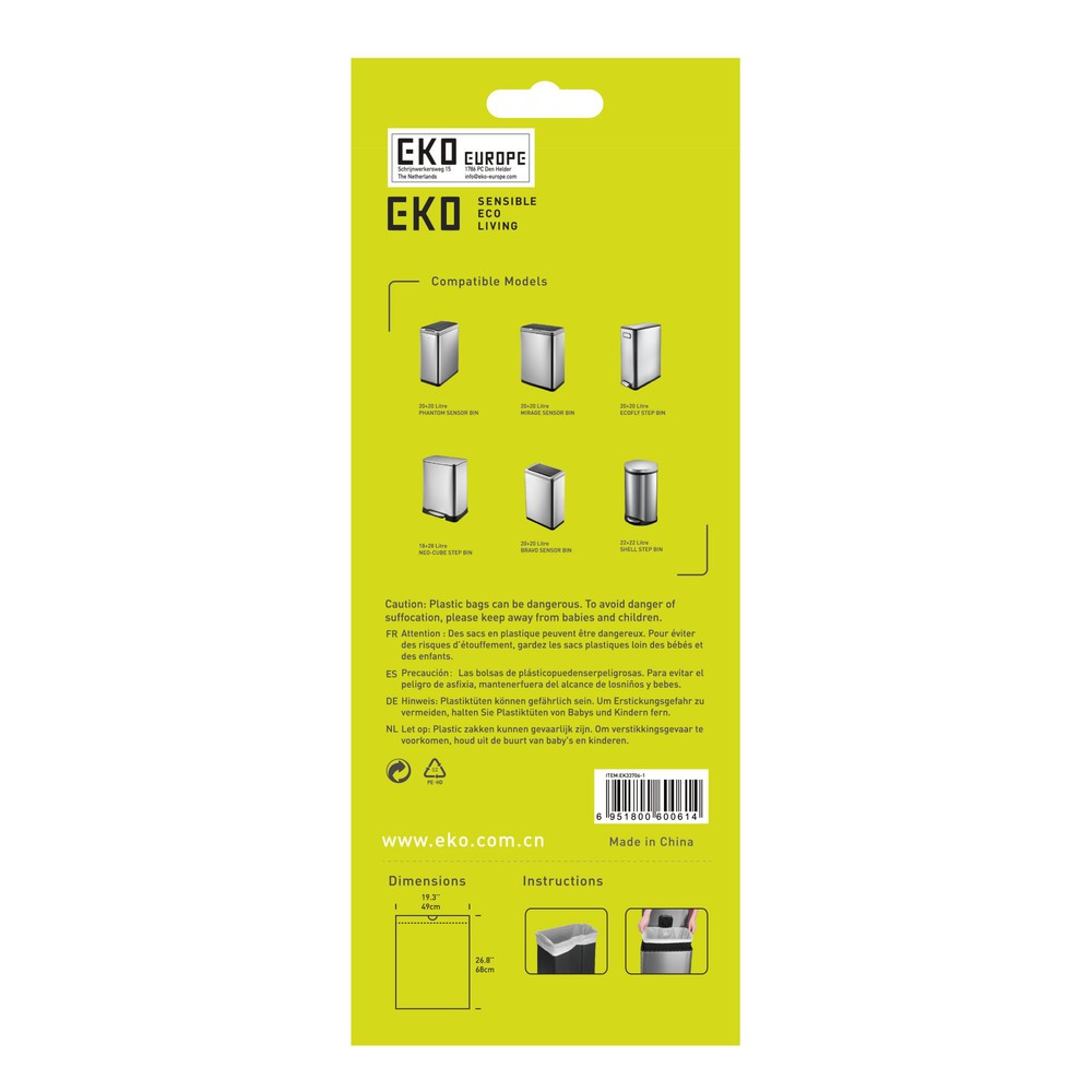 Produktabbildung Nr. 3: EKO Sacs poubelle, blanc, 28 litres, 420 pcs/UV