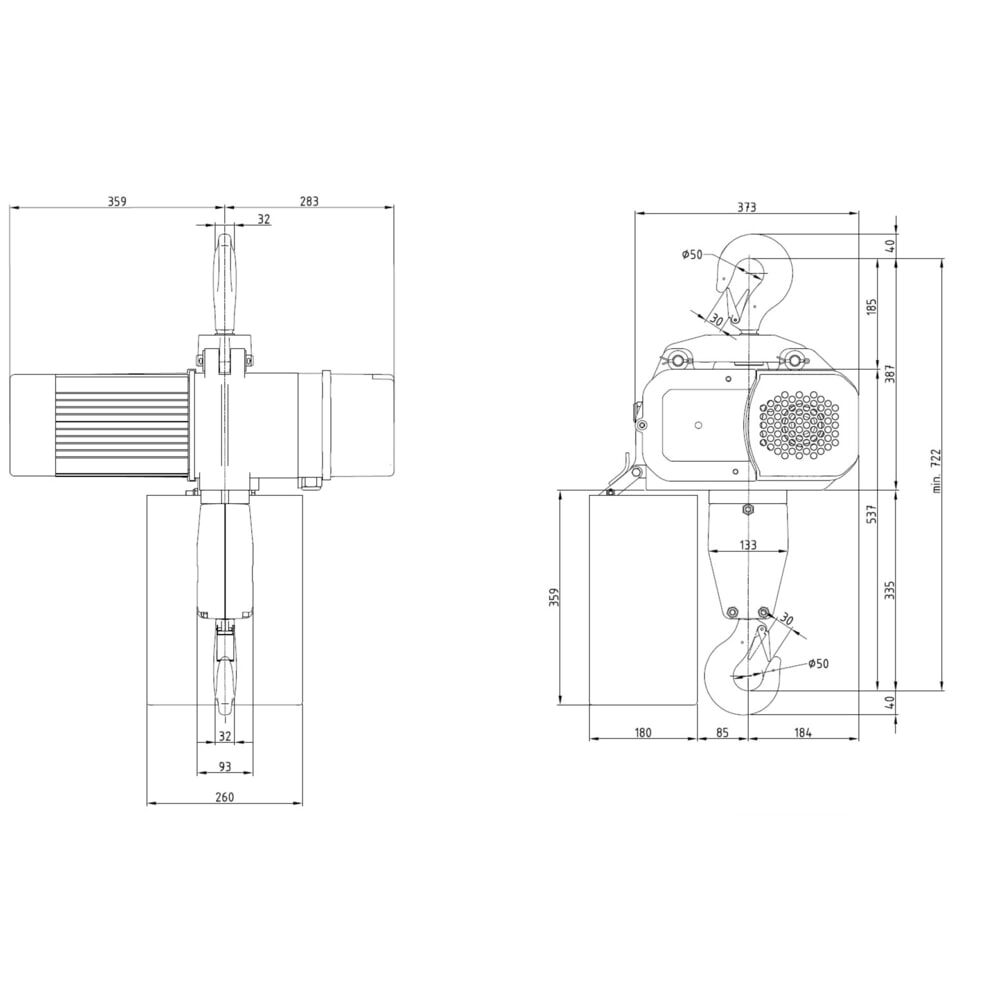 Productafbeelding nr. 6: Elektrische takel LIFTKET, S-Line met haakophangsysteem, DV 3.200 kg, 4/1 m/min