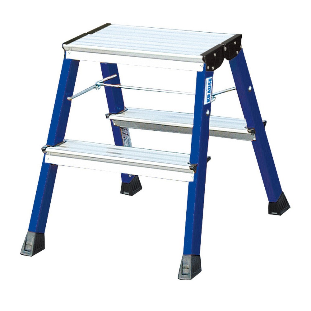 N° de l'image du produit 1 : Escabeau pliant double KRAUSE® en aluminium, hauteur déployée 0,45 m, bleu