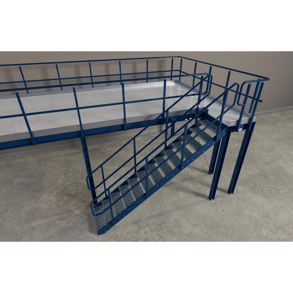 N° de l'image du produit 6 : Estrade pour système de plates-formes de stockage modulaire, sortie par la droite, bleu gentiane