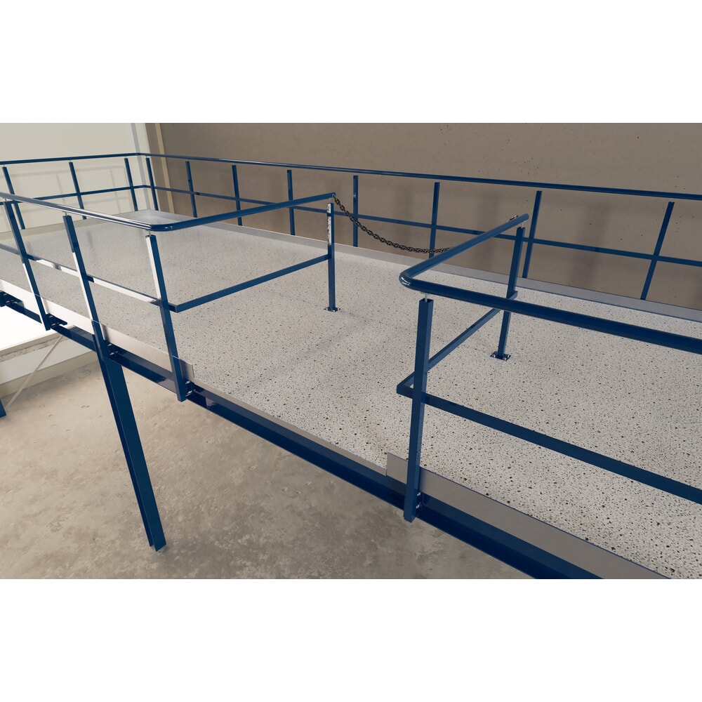 N° de l'image du produit 7 : Estrade pour système de plates-formes de stockage modulaire, sortie par la droite, bleu gentiane