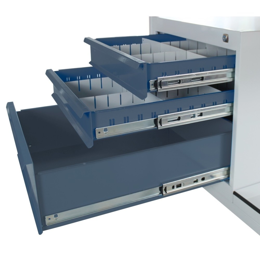 N° de l'image du produit 4 : Établi Cube Steinbock®, 3 tiroirs, capacité de charge 300 kg, H x l x P 825 x 1 200 x 600 mm, RAL 7035/7016