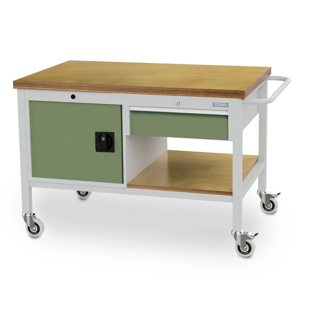 Illustration du produit: Établi mobile Bedrunka+Hirth, armoire, 1 tiroir, vert réséda