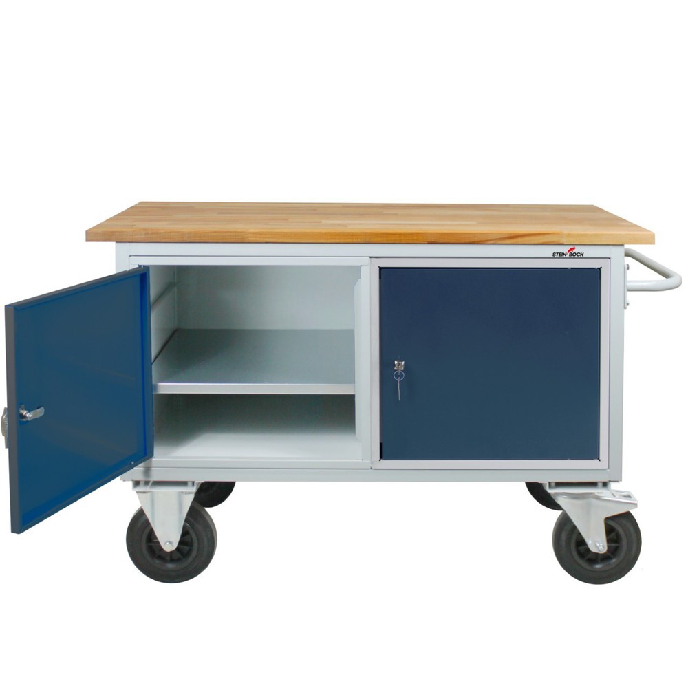 Produktabbildung Nr. 6: Établi Motion Steinbock®, mobile, 2 portes, capacité de charge 500 kg, H x l x P 827 x 1 300 x 600 mm, RAL 7035/7016