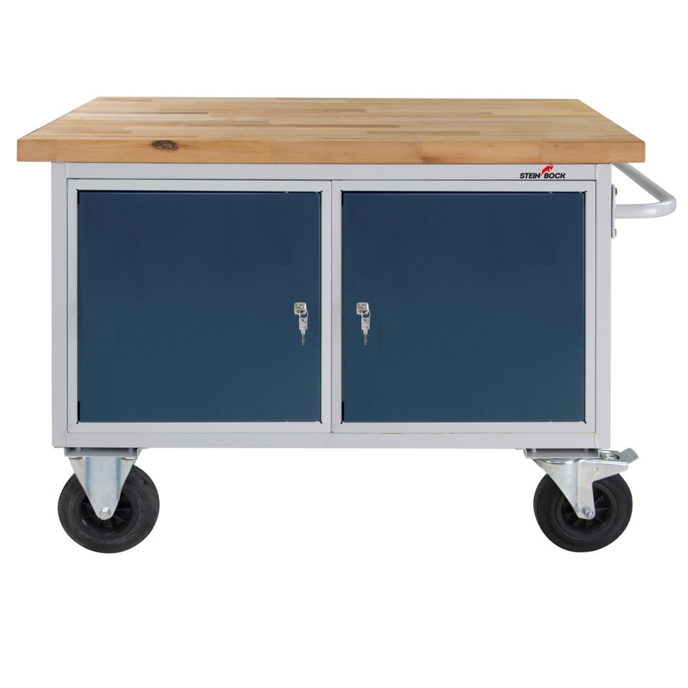 Produktabbildung Nr. 1: Établi Motion Steinbock®, mobile, 2 portes, capacité de charge 500 kg, H x l x P 827 x 1 300 x 600 mm, RAL 7035/7016