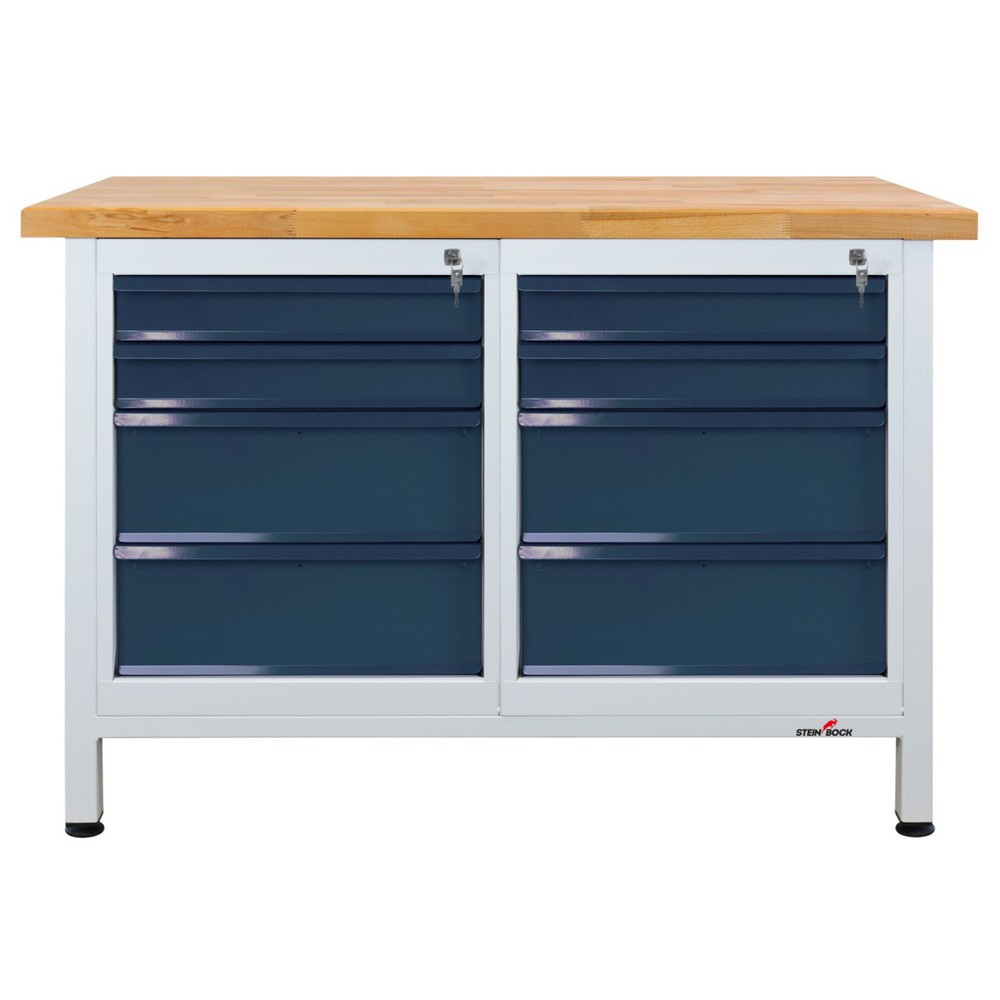 Produktabbildung Nr. 1: Établi Premium Steinbock®, 8 tiroirs, capacité de charge 300 kg, H x l x P 840 x 1 200 x 600 mm, RAL 7035/7016
