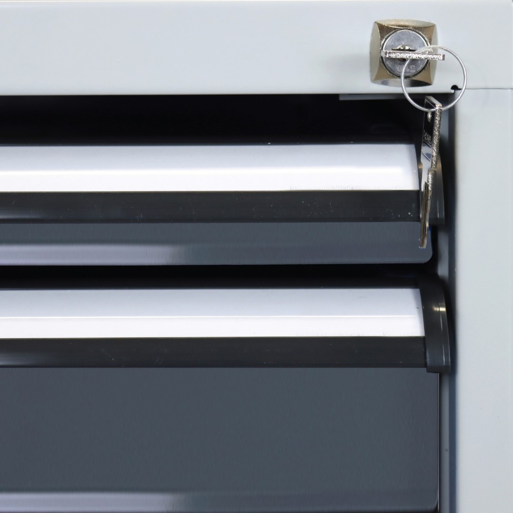 N° de l'image du produit 4 : Établi Pro Steinbock®, 3 tiroirs, 1 rangement, capacité de charge 500 kg, H x l x P 850 x 1 500 x 750 mm, RAL 7035/7016