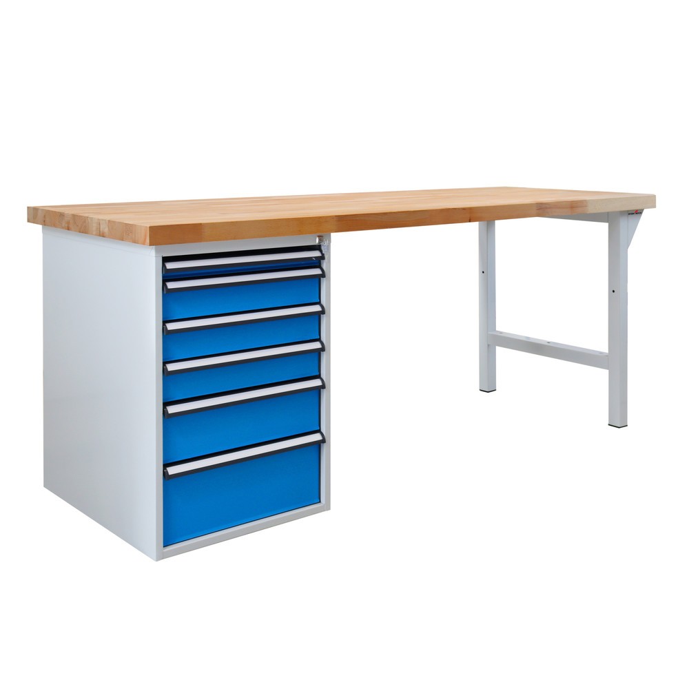 Produktabbildung Nr. 1: Établi Pro Steinbock®, 6 tiroirs, capacité de charge 500 kg, H x l x P 850 x 2 000 x 750 mm, RAL 7035/5012