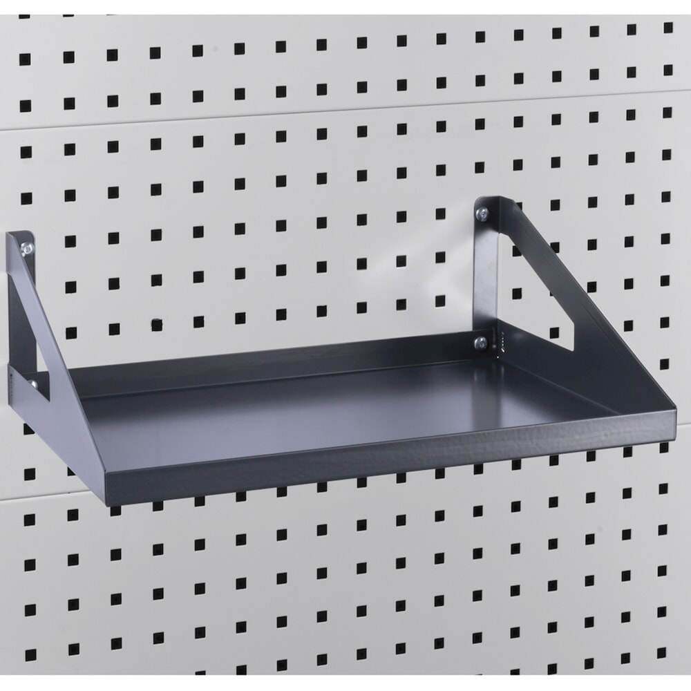 N° de l'image du produit 5 : Fami PERFOM Armoire d'atelier, 4 tablettes perforées, 3 tiroirs, plaques perforées pour porte, bacs à bec, HxlxP 2 000 x 1 023 x 726 mm, gris clair, anthracite