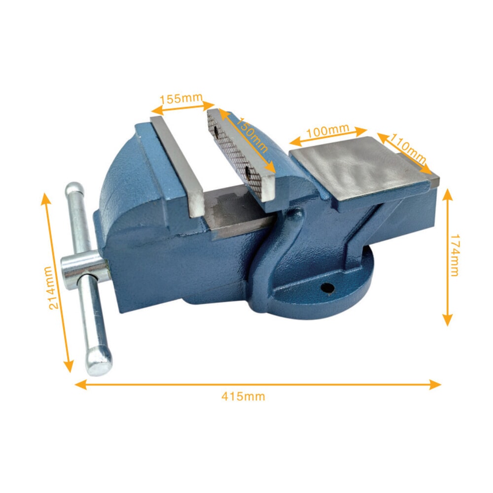 N° de l'image du produit 7 : Étau Steinbock®, fixe, en fonte robuste, largeur de mors 150 mm