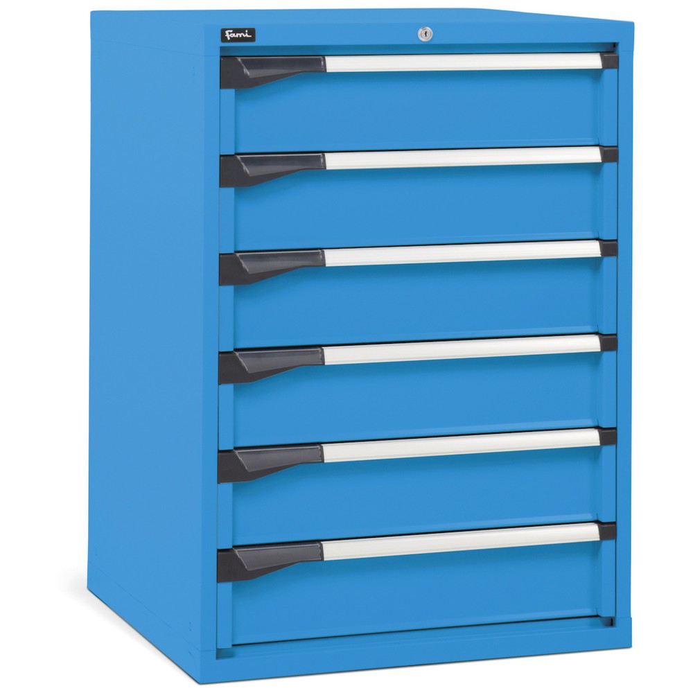 Produktabbildung Nr. 1: Fami MASTER Armoire à tiroirs, 6 tiroirs, HxlxP 1 000 x 714 x 726 mm, bleu clair