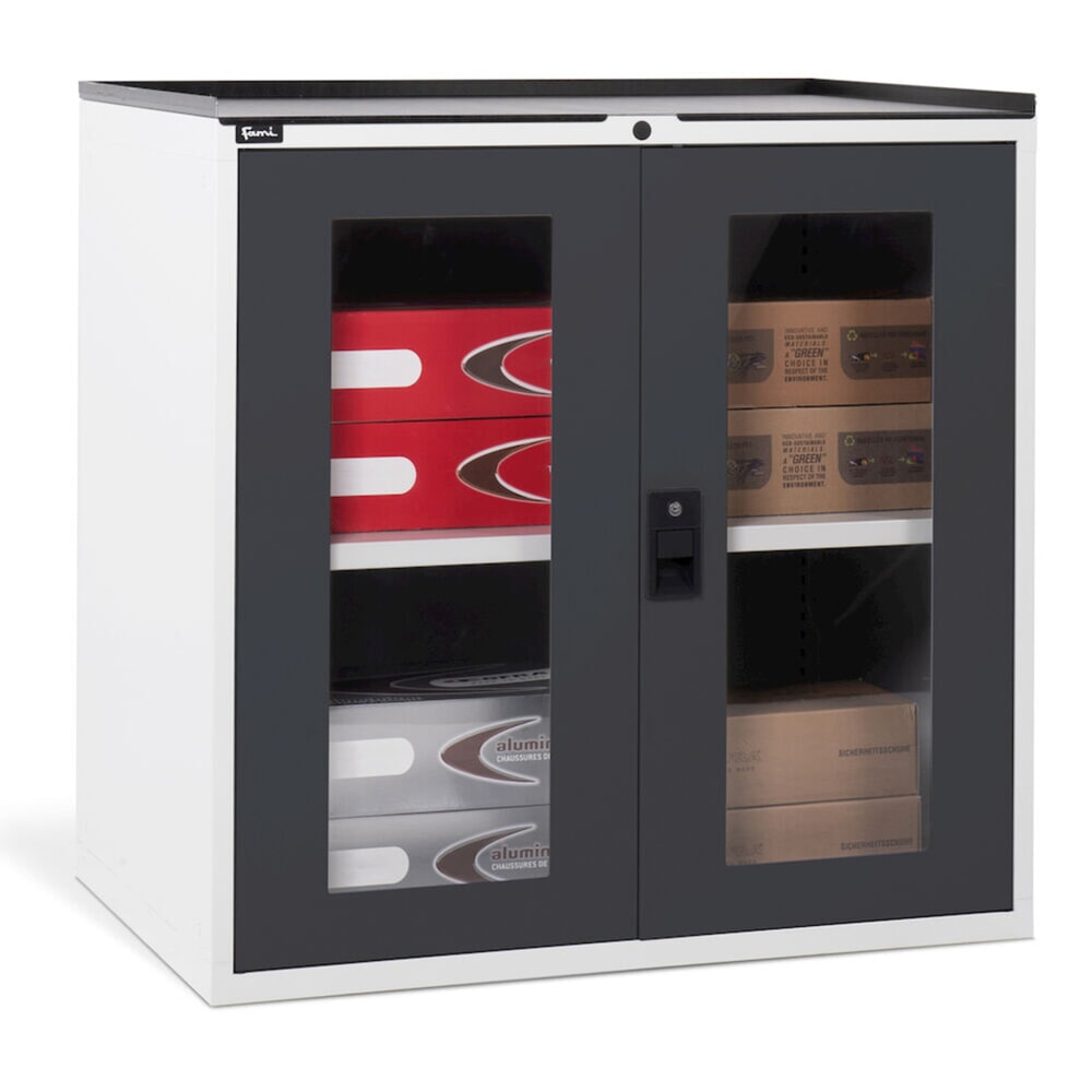 N° de l'image du produit 6 : Fami MASTER Armoire avec portes battantes en polycarbonate, HxlxP 1000 x 1020 x 726 mm, gris clair, anthracite