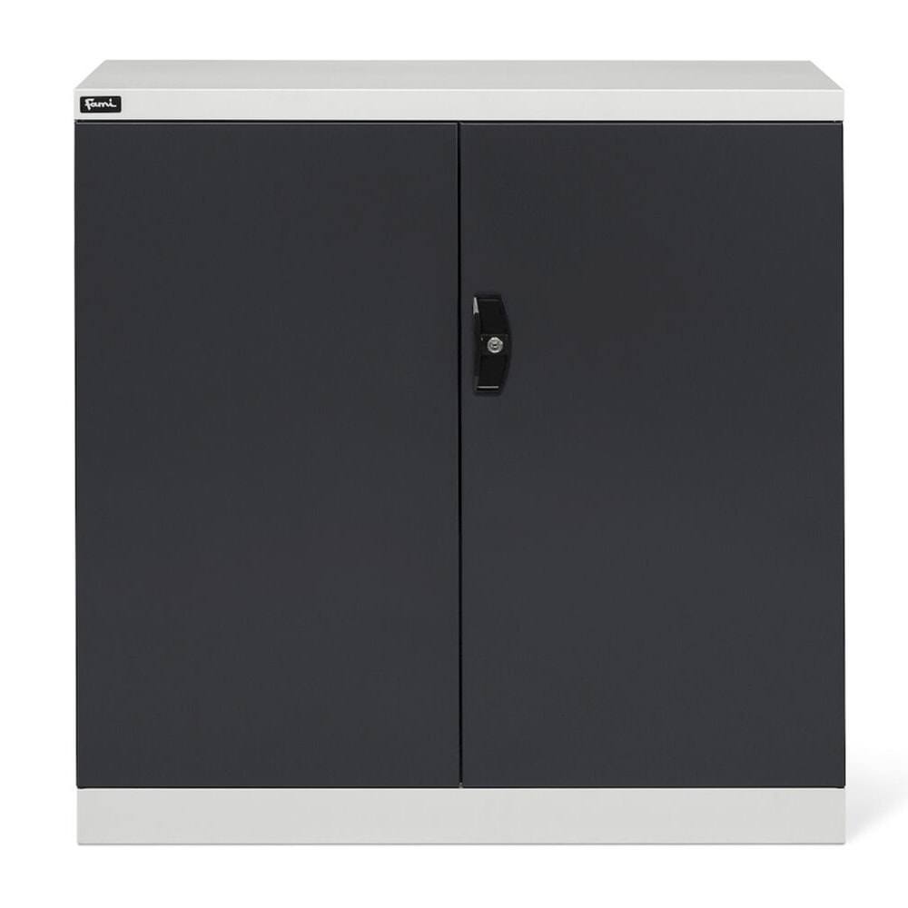 N° de l'image du produit 2 : Fami PERFOM Armoire à portes battantes, 2 tablettes, HxlxP 1 000 x 1 023 x 555 mm, gris clair, anthracite