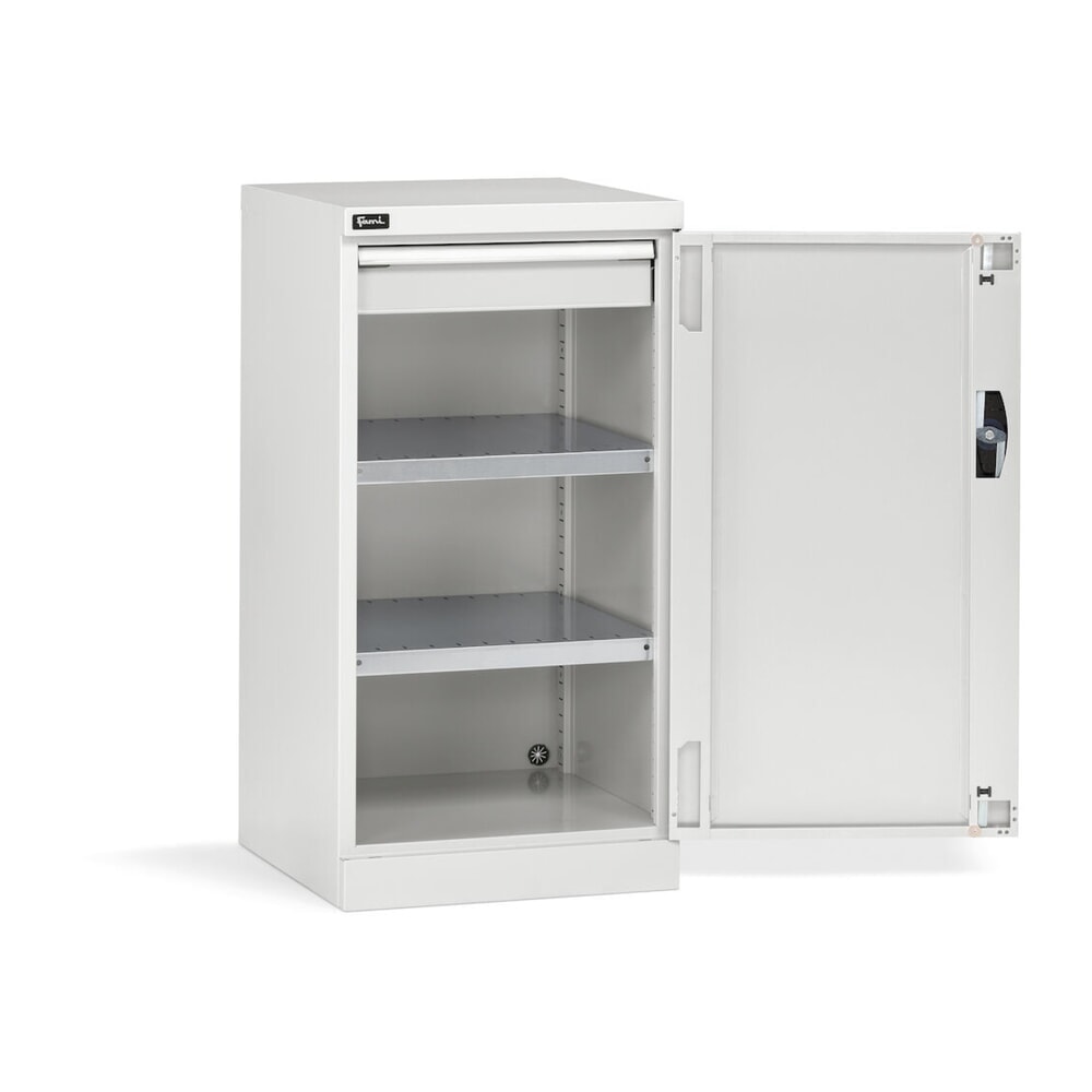 N° de l'image du produit 3 : Fami PERFOM Armoire à portes battantes, 1 tiroir, HxlxP 1 000 x 512 x 555 mm, gris clair
