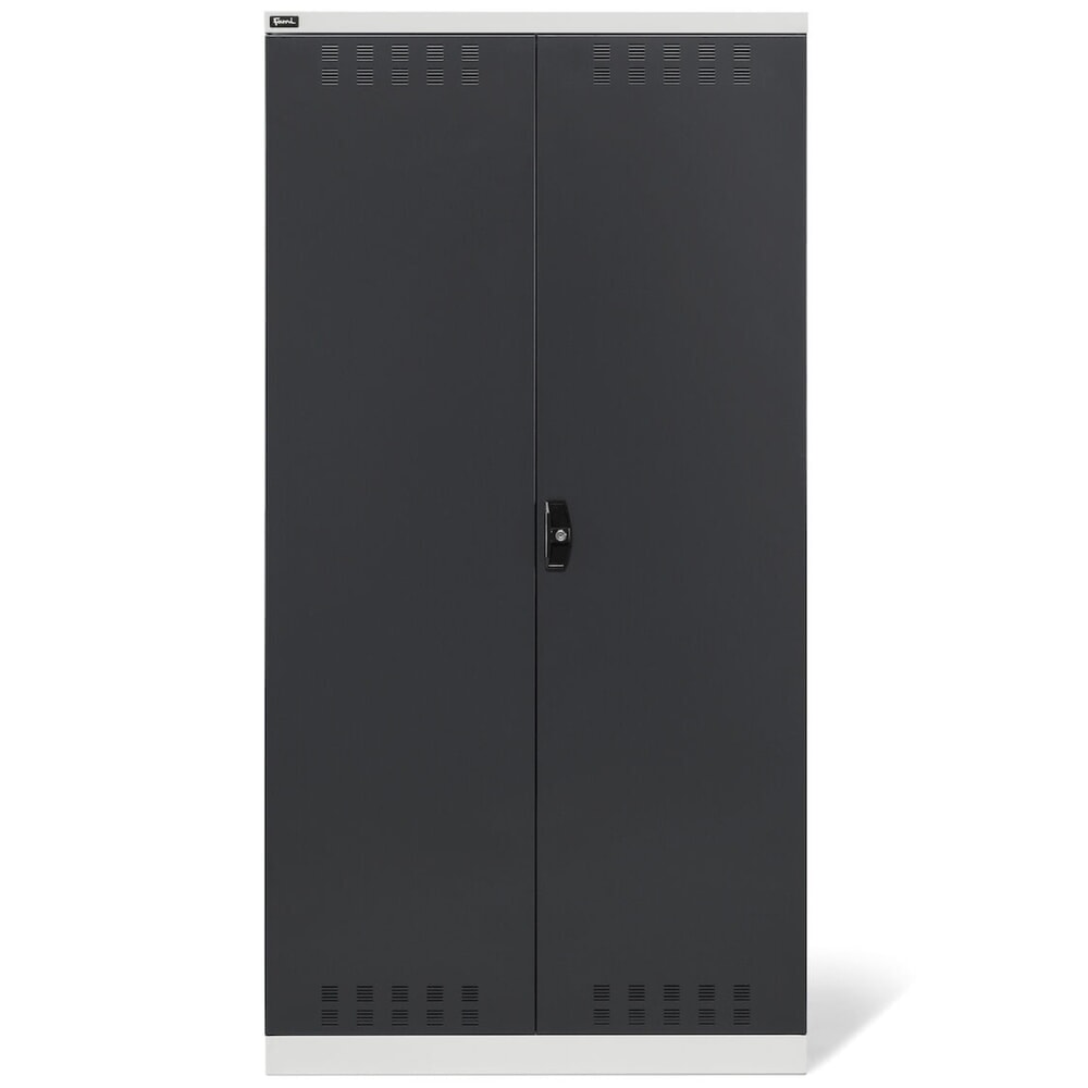 N° de l'image du produit 2 : Fami PERFOM Armoire polyvalente, tringle à vêtements, 3 tablettes, HxlxP 2 000 x 1 023 x 726 mm, gris clair, anthracite