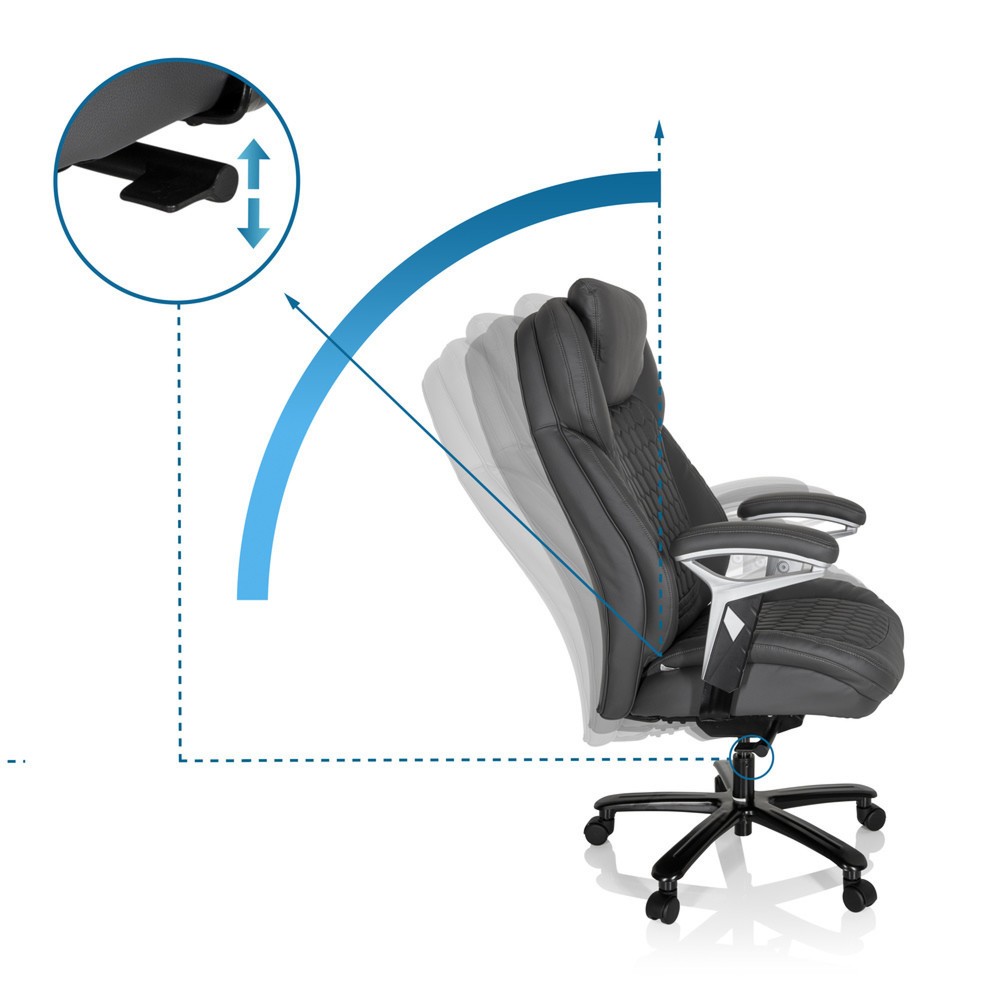 Produktabbildung Nr. 10: Fauteuil de direction hjh OFFICE PULLMANN similicuir, gris mat