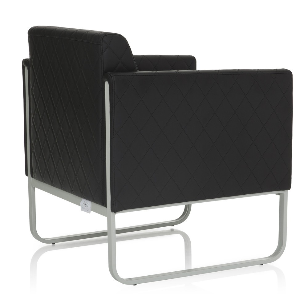 Produktabbildung Nr. 4: Fauteuil lounge hjh OFFICE ARUBA STEP piètement gris clair similicuir, 1 place, noir