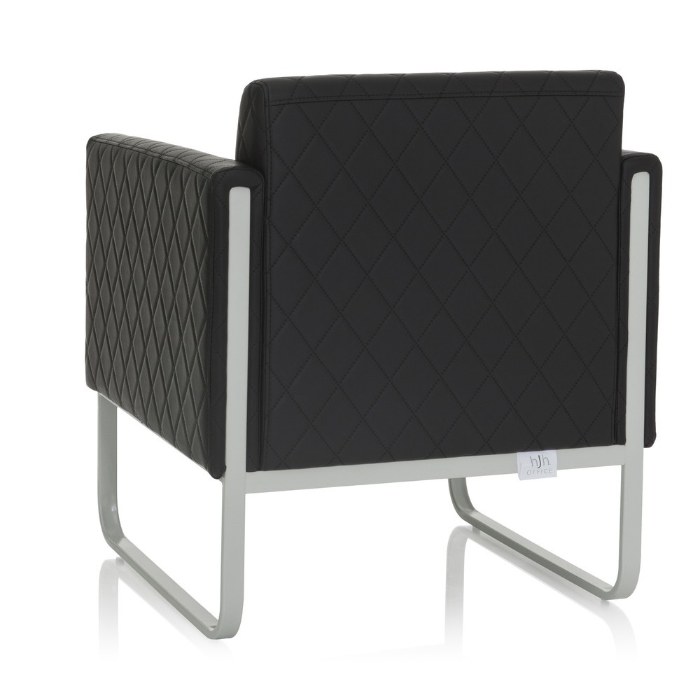 Produktabbildung Nr. 7: Fauteuil lounge hjh OFFICE ARUBA STEP piètement gris clair similicuir, 1 place, noir