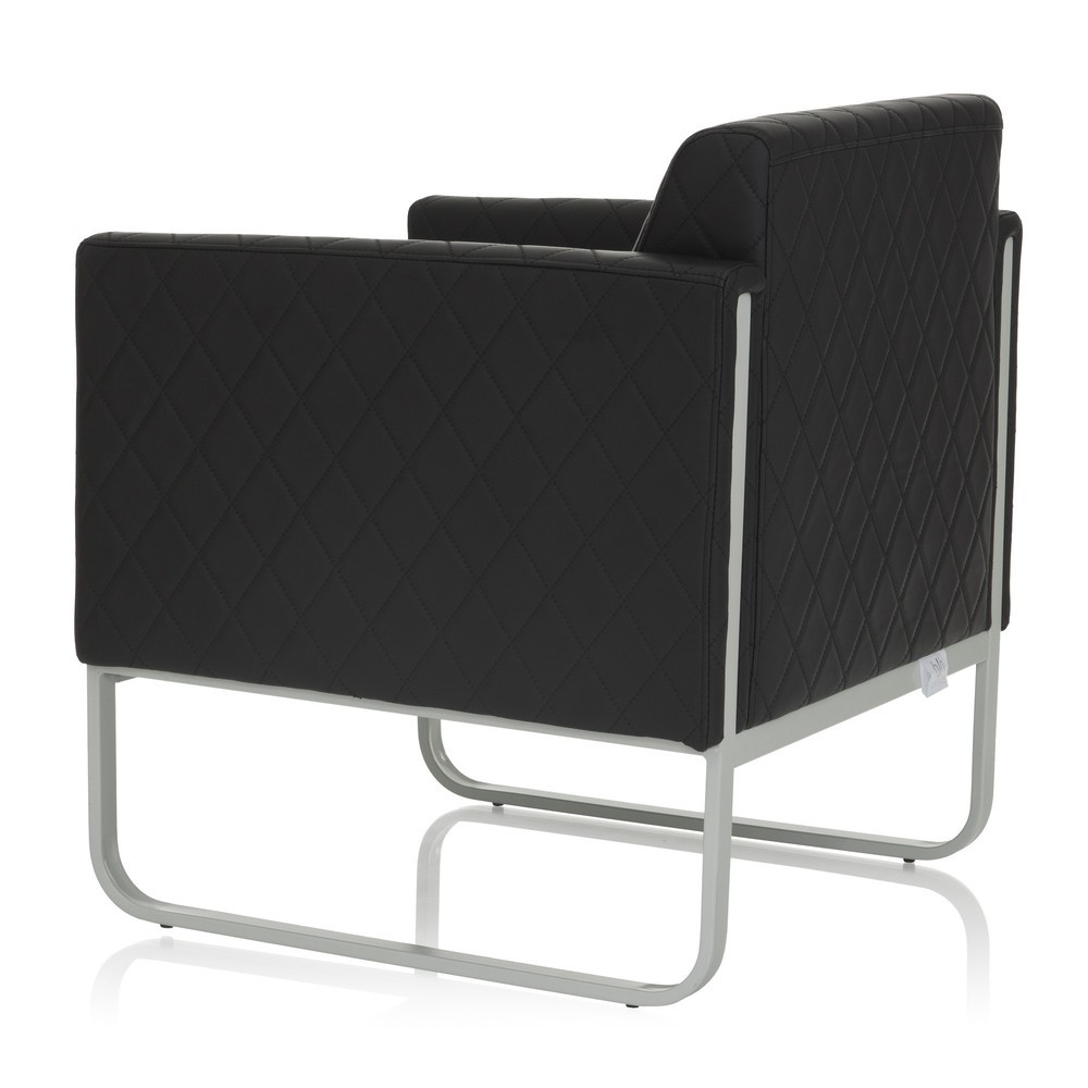 Produktabbildung Nr. 8: Fauteuil lounge hjh OFFICE ARUBA STEP piètement gris clair similicuir, 1 place, noir
