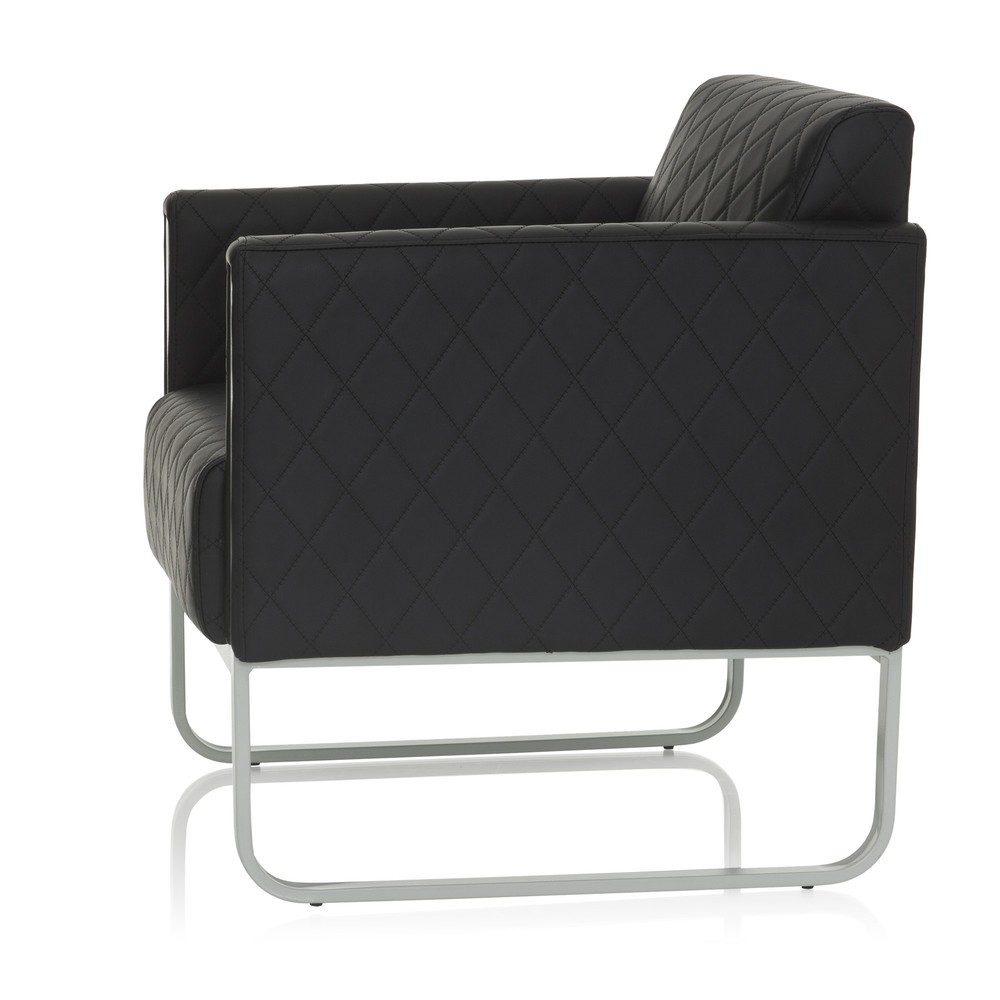 Produktabbildung Nr. 9: Fauteuil lounge hjh OFFICE ARUBA STEP piètement gris clair similicuir, 1 place, noir