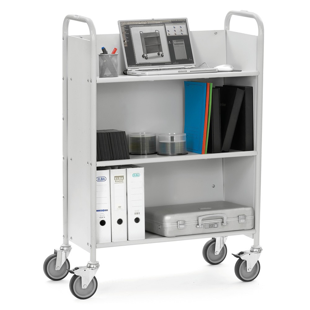 Produktabbildung Nr. 2: fetra® Chariot de bureau et à dossiers, 2 compartiments avec paroi arrière + tablettes inclinées