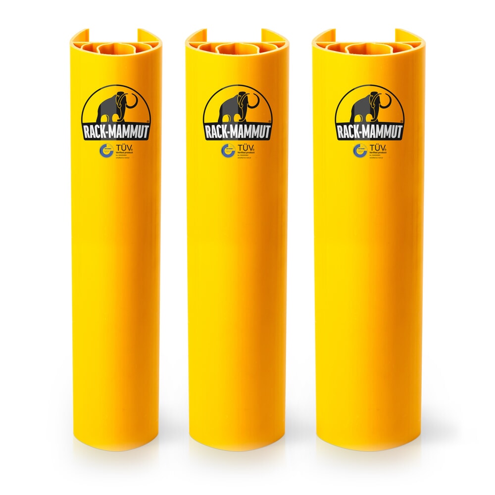 N° de l'image du produit 3 : A.M.P.E.R.E. Protection contre les chocs pour rayonnages Rack Mammut®, en plastique, jaune sécurité, modèle S, dimensions intérieures H x l 600 x 70-89 mm