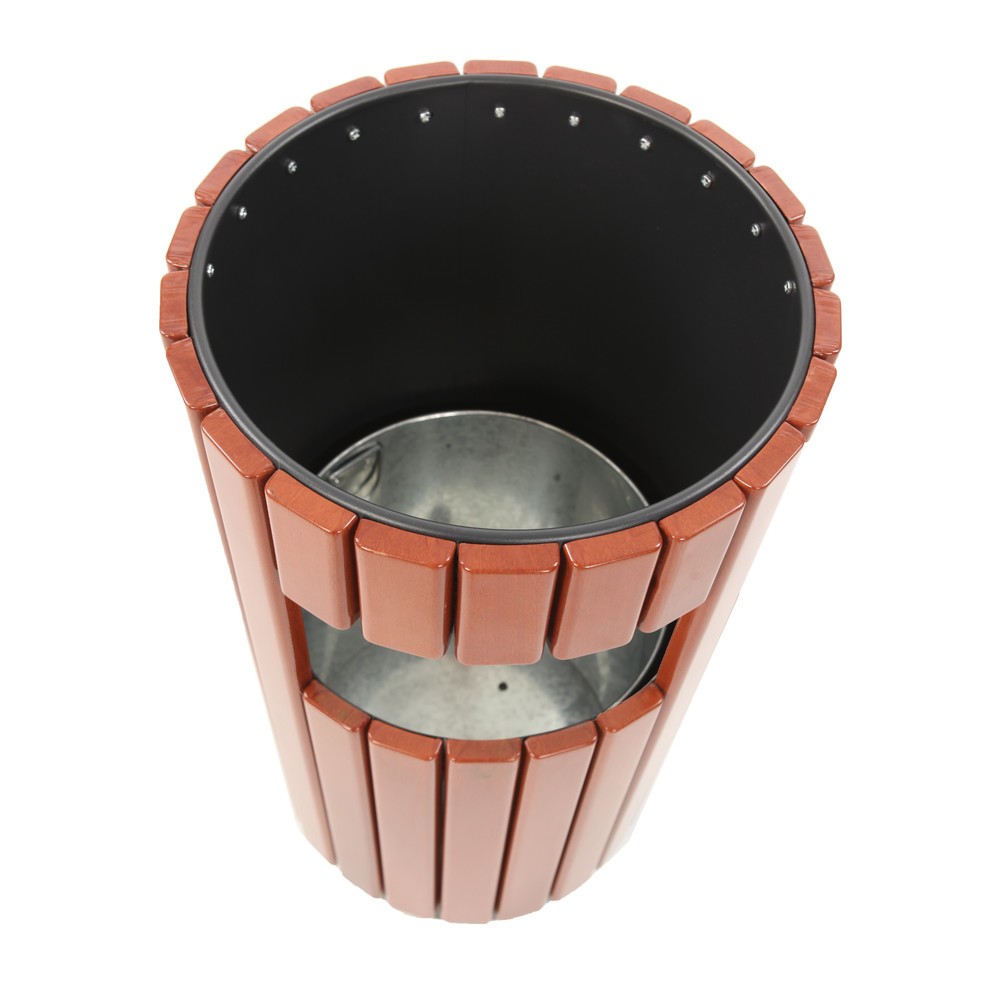 N° de l'image du produit 4 : Poubelle aspect bois, pour l’extérieur, 33 litres