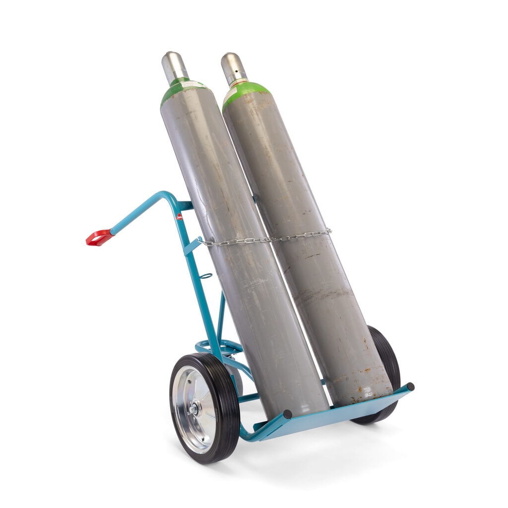 Diable pour bouteilles en acier Ameise®, pour 2 bouteilles de 40-50 litres, roue stabilisatrice, bandage plein N° de l'image du produit 7 : Diable pour bouteilles en acier Ameise®, pour 2 bouteilles de 40-50 litres, roue stabilisatrice, bandage plein