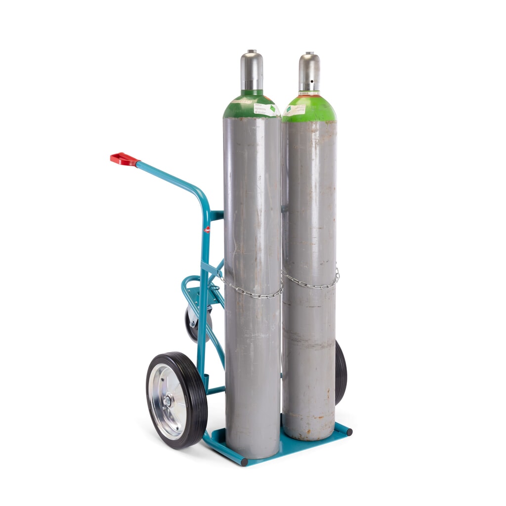 Diable pour bouteilles en acier Ameise®, pour 2 bouteilles de 40-50 litres, roue stabilisatrice, bandage plein N° de l'image du produit 8 : Diable pour bouteilles en acier Ameise®, pour 2 bouteilles de 40-50 litres, roue stabilisatrice, bandage plein