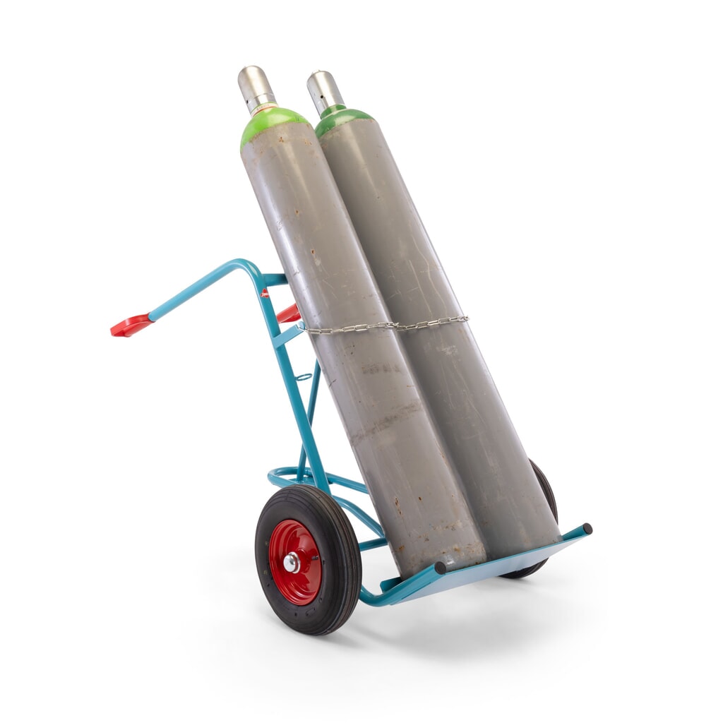Ameise® Diable pour bouteilles en acier, pour 2 bouteilles de 40-50 litres, roue stabilisatrice, pneumatiques gonflables N° de l'image du produit 4 : Ameise® Diable pour bouteilles en acier, pour 2 bouteilles de 40-50 litres, roue stabilisatrice, pneumatiques gonflables