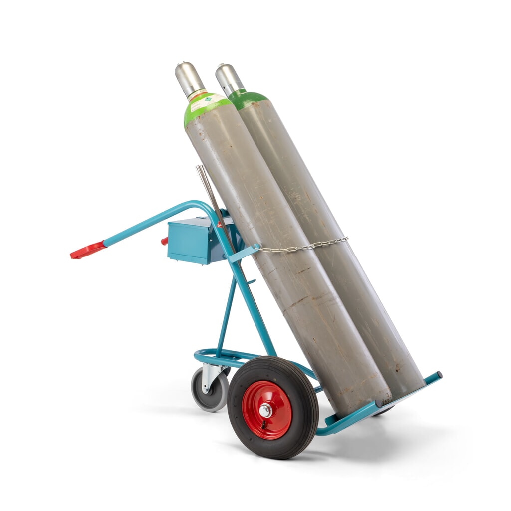 Ameise® Diable pour bouteilles en acier, pour 2 bouteilles de 40-50 litres, roue stabilisatrice, pneumatiques gonflables N° de l'image du produit 8 : Ameise® Diable pour bouteilles en acier, pour 2 bouteilles de 40-50 litres, roue stabilisatrice, pneumatiques gonflables