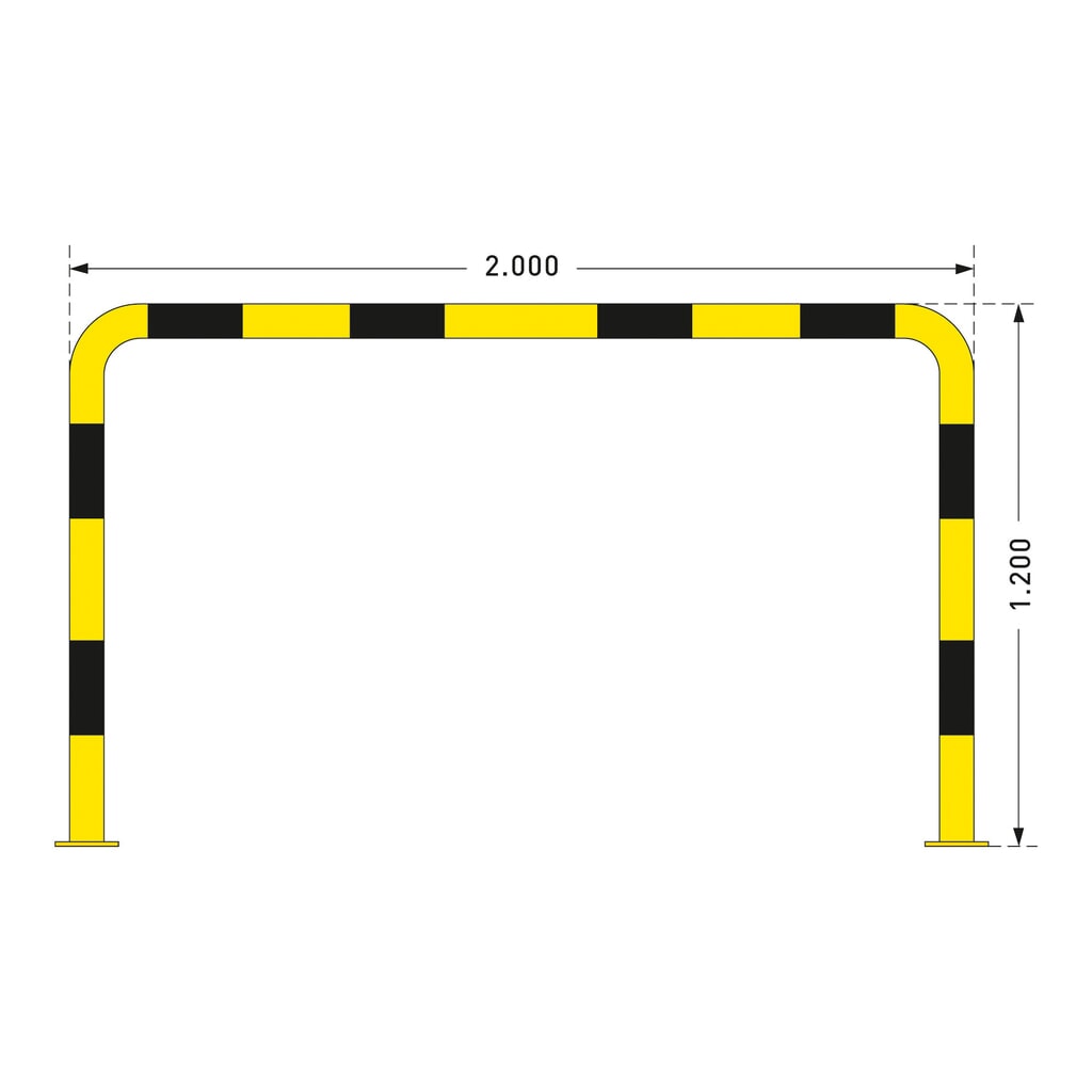 Arceau de protection, utilisation en extérieur, Ø 76 mm, H x l 1 200 x 2 000 mm N° de l'image du produit 2 : Arceau de protection, utilisation en extérieur, Ø 76 mm, H x l 1 200 x 2 000 mm