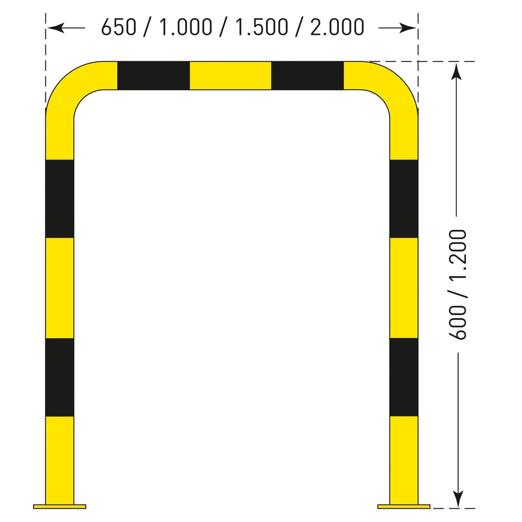 N° de l'image du produit 2 : Arceau de protection, utilisation en intérieur, Ø 108 mm, H x l 1 200 x 1 000 mm