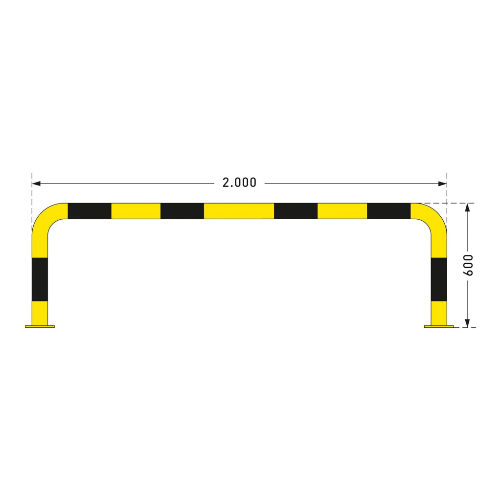 N° de l'image du produit 2 : Arceau de protection, utilisation en intérieur, Ø 76 mm, H x l 600 x 2 000 mm
