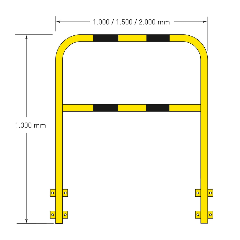 Arceau de protection, pour l’intérieur, fixation latérale, Hxl 1 300 mm x 2 000 mm N° de l'image du produit 5 : Arceau de protection, pour l’intérieur, fixation latérale, Hxl 1 300 mm x 2 000 mm
