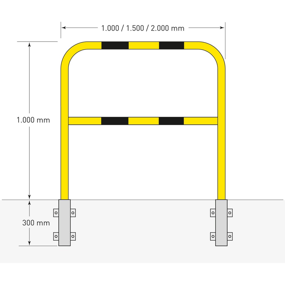 N° de l'image du produit 5 : Arceau de protection, pour l’extérieur, fixation latérale, amovible, Hxl 1 300 mm x 1 500 mm