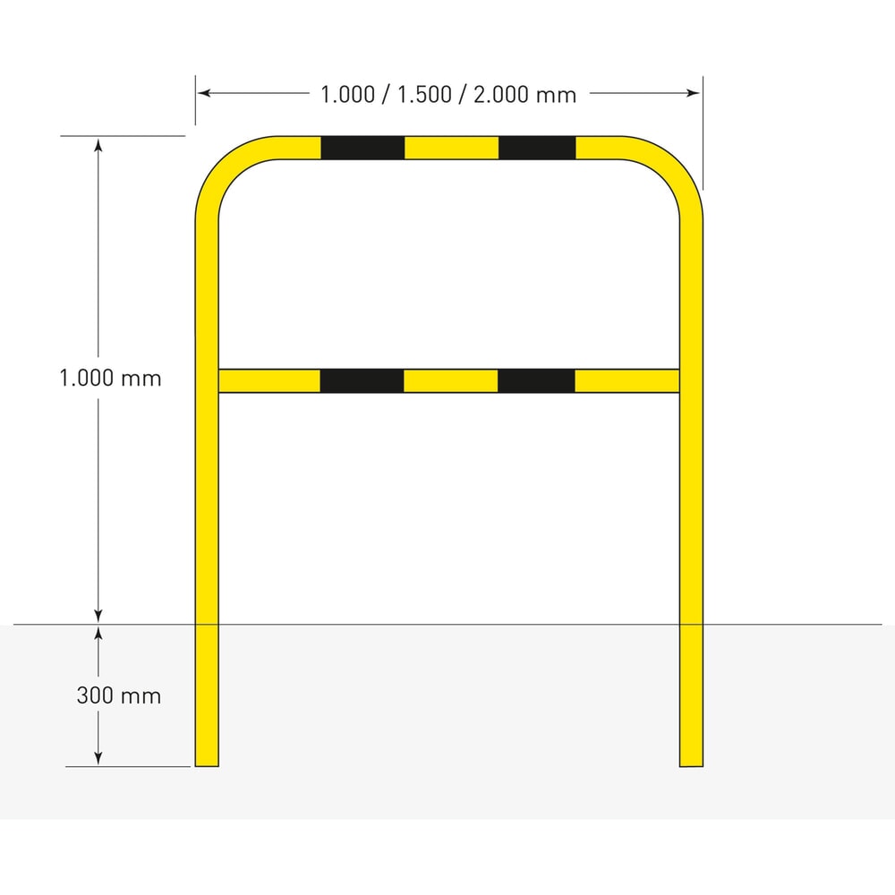 N° de l'image du produit 6 : Arceau de protection, pour l’extérieur, fixation latérale, amovible, Hxl 1 300 mm x 1 500 mm