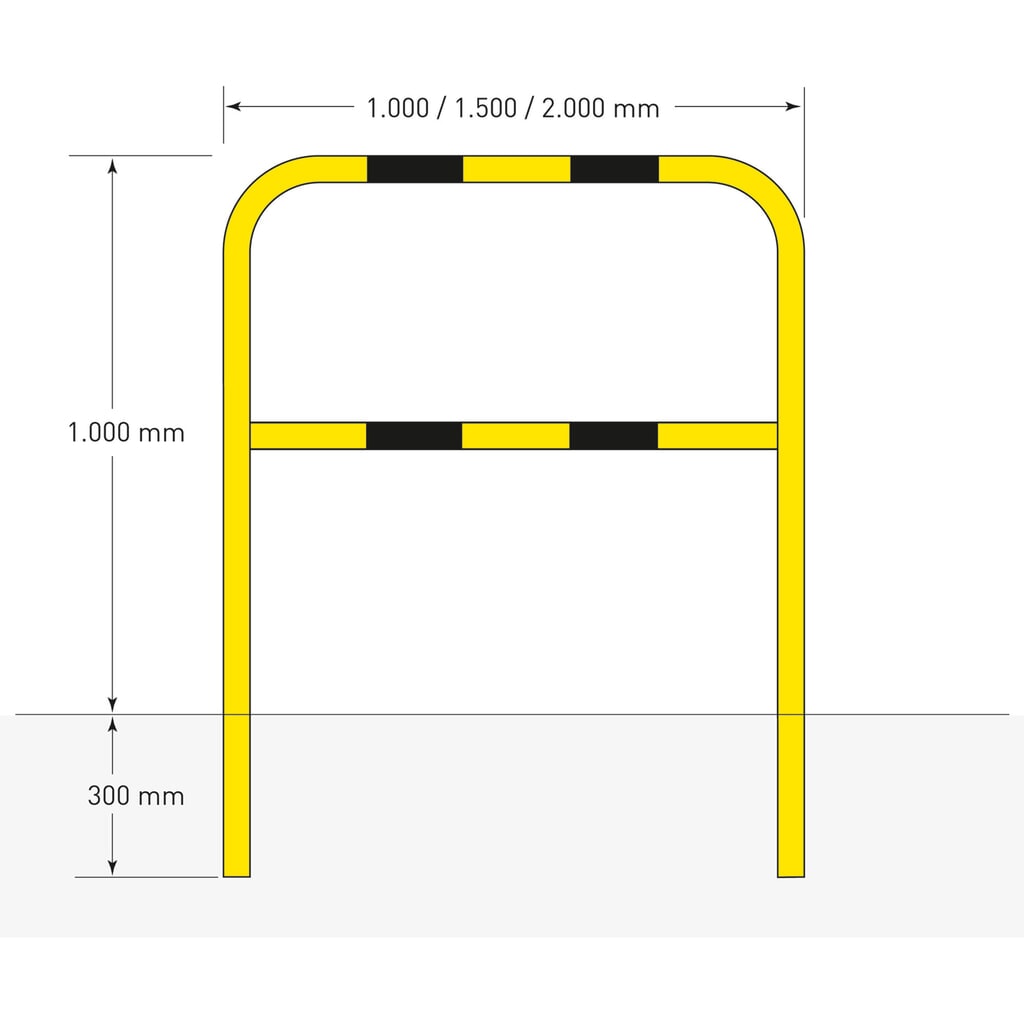 Arceau de protection, pour l’extérieur, fixation latérale, amovible, Hxl 1 300 mm x 1 000 mm N° de l'image du produit 6 : Arceau de protection, pour l’extérieur, fixation latérale, amovible, Hxl 1 300 mm x 1 000 mm