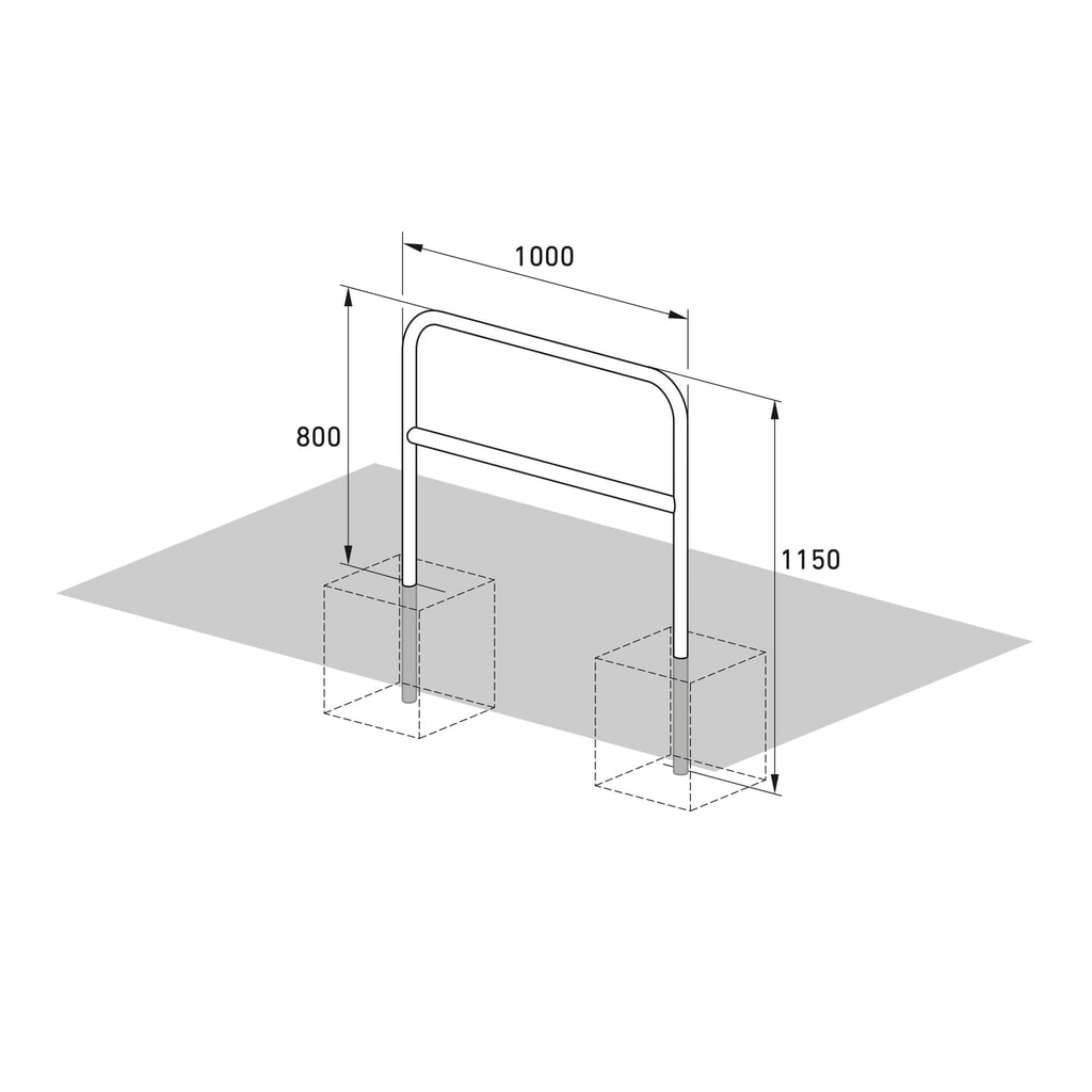 Arceau range vélo avec tube coudé, à bétonner, longueur 1 000 mm N° de l'image du produit 4 : Arceau range vélo avec tube coudé, à bétonner, longueur 1 000 mm