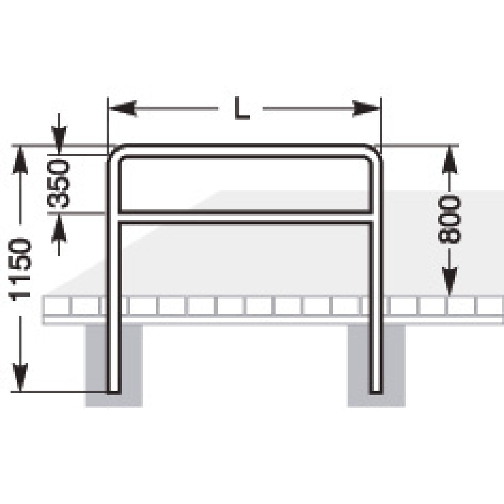 N° de l'image du produit 5 : Arceau range vélo avec tube coudé, à bétonner, longueur 1 000 mm